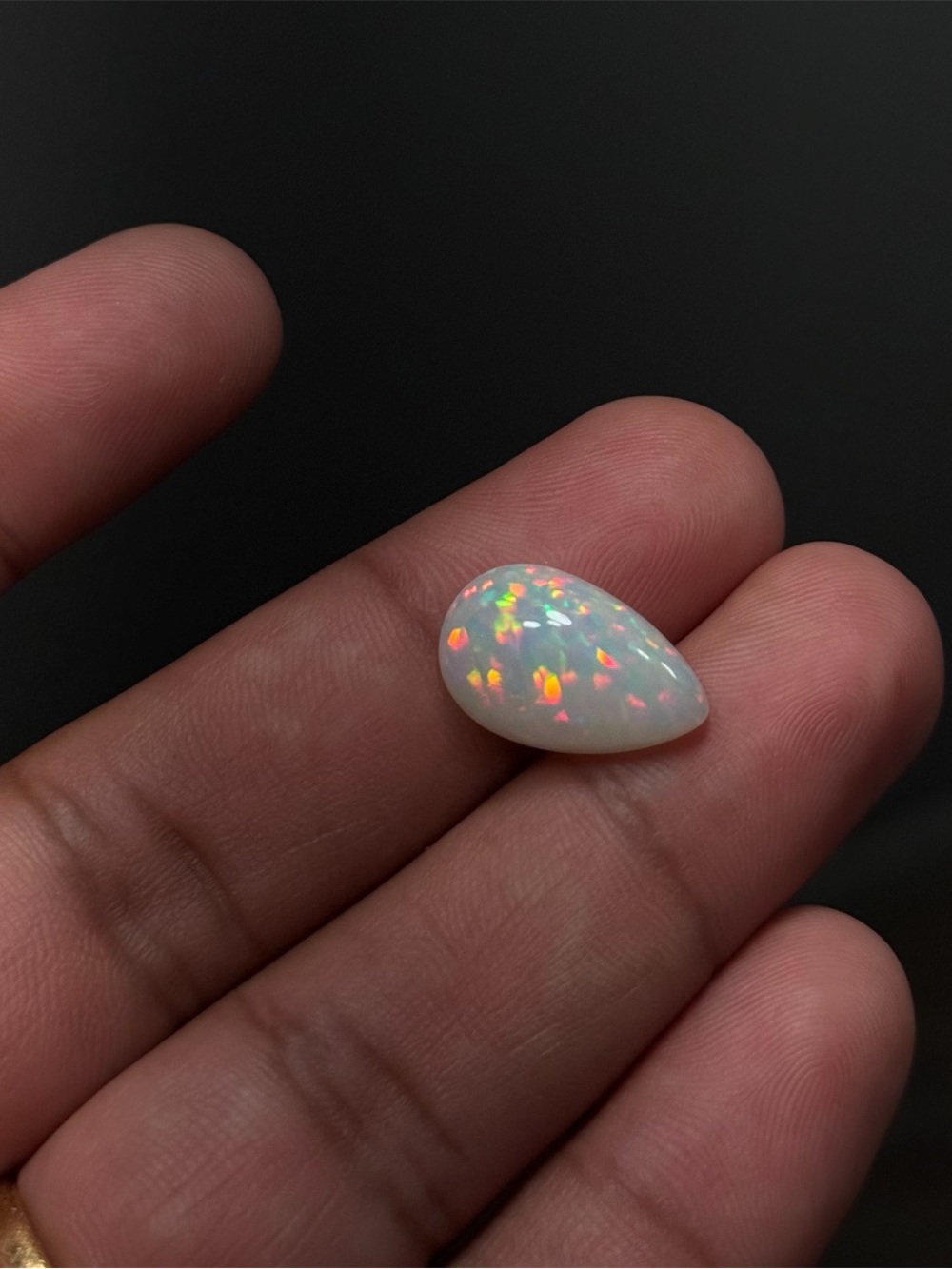 Natural Ethiopian Welo Opal 6.6 Ct Pear Cabochon Loose Gemstone 18.02x11.24mm